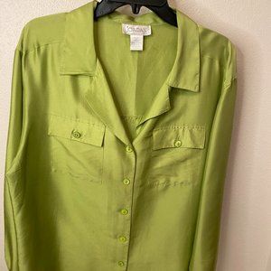 Jordan 100% Silk Green Blouse
